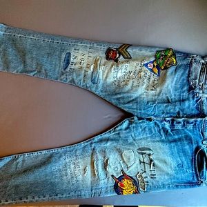 Ralph Lauren Patched In Designer Jeans 40x32 - Retail 450 CAD